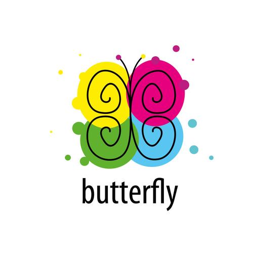 红色侧面蝴蝶标志矢量创意logo设计