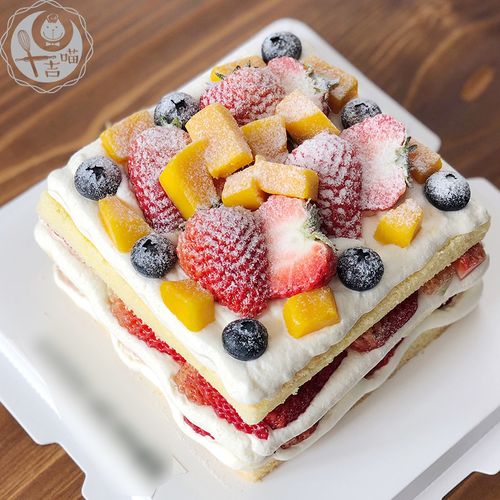 方形原味水果动奶裸蛋糕 商品图3