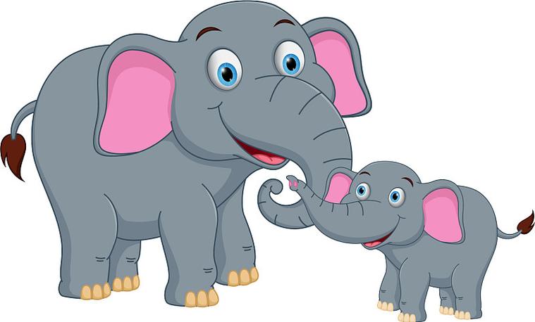 大象家族卡通图片