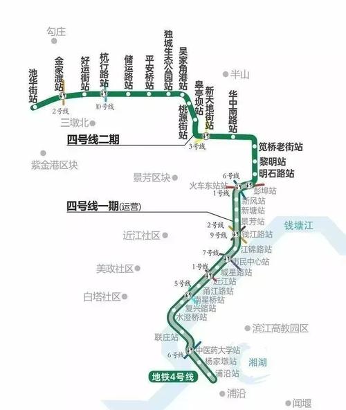 地铁4号线二期简介 杭州地铁4号线二期线路长约23.