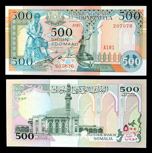 索马里纸币500先令 外国纸币 钱币外币(大图展示)