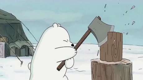 咱们裸熊:白熊用一把斧头,带着三个熊孩子,成立了斧头帮!