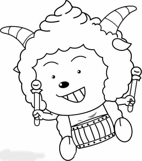 简笔画- 教你画可爱的懒羊羊的简笔画教程 - 简