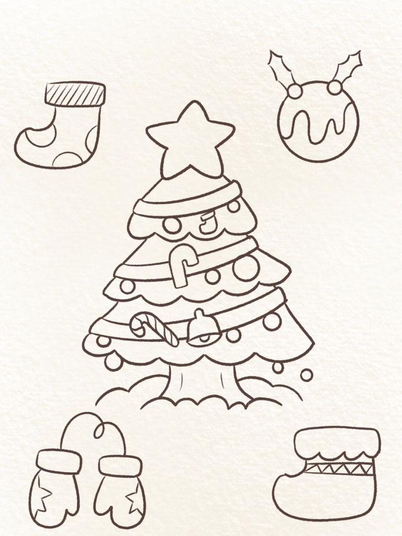 圣诞节简笔画 | 圣诞节送你一棵许愿树 圣诞节快到了,今年还有什么