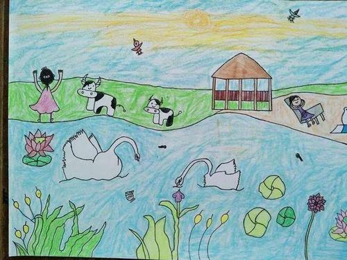 云龙镇中心小学新时代文明实践活动——"我把湿地画进明信片"绘画活动