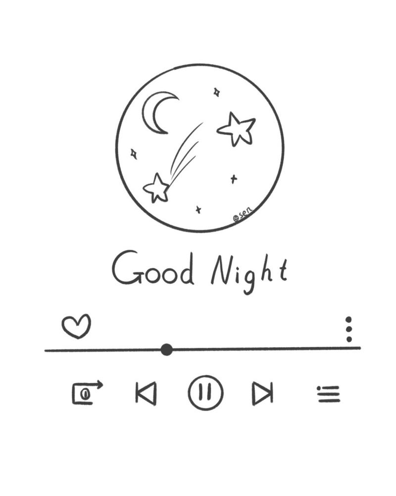 超级简单的ins风简笔画|附过程 "晚安啦～我们明天见" #procreate