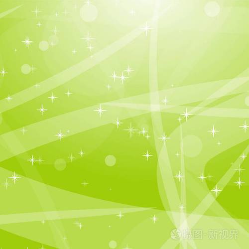 浅绿色抽象背景与星圈和条纹. 平面矢量插图