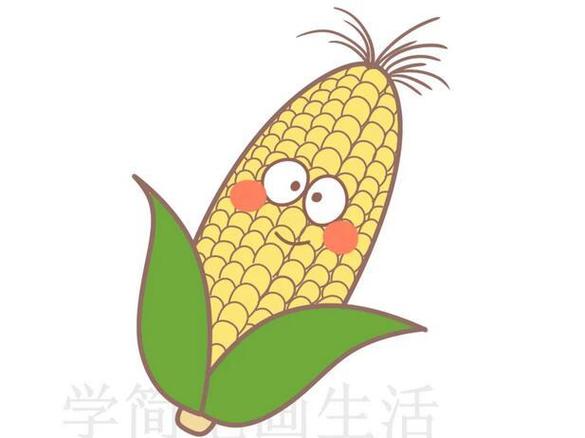 玉米简笔画画法步骤玉米简笔画教程简笔画教程玉米绘画卡通手帐简