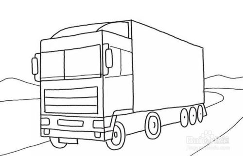 画大型货车的儿童卡通简笔画教程