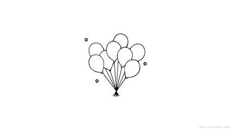 简单气球简笔画要有花的