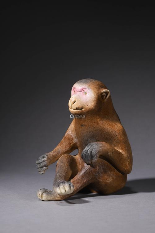 清中期 瓷塑猴摆件