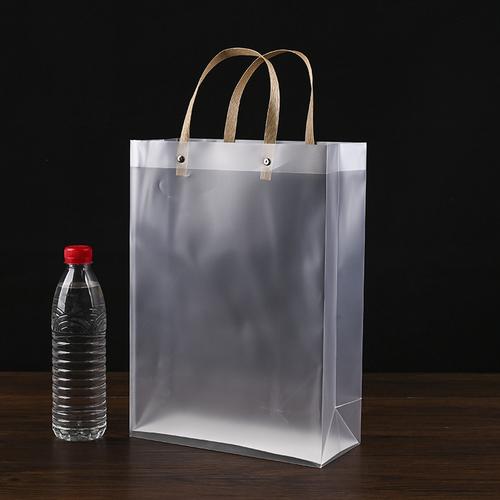现货pp透明磨砂手提袋塑料服装pvc购物袋空白手提塑料袋加印logo
