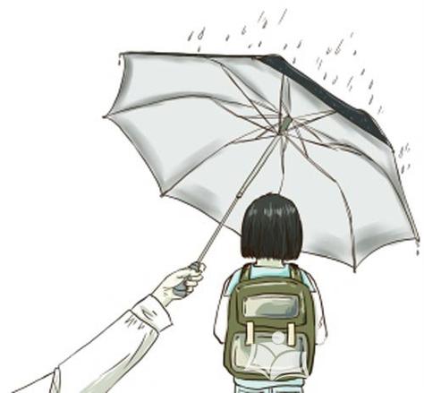 描写雨中送伞的作文