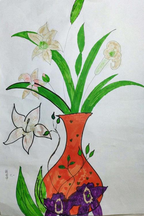人间最美是芬芳——潮泉小学三,六年级学生美术课学画"瓶花"
