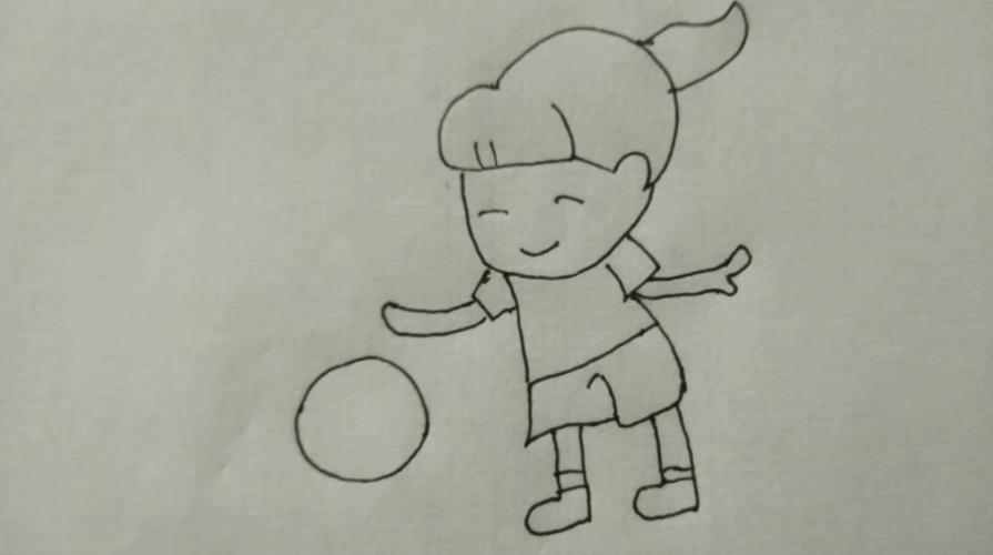 一个拍皮球的小女孩,你喜欢拍球么?