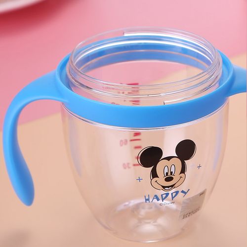 迪士尼 180ml儿童双柄杯儿童水杯 幼儿园宝宝吸管杯带重力球学饮杯