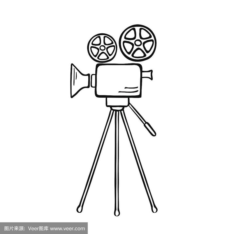 电影摄像机孤立矢量.