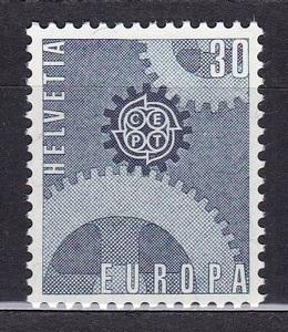 we12-01 瑞士邮票 1967 欧罗巴 齿轮 1全新