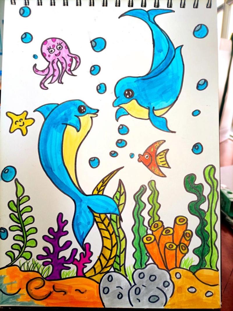 幼儿园简笔画 幼儿园海底世界简笔画 幼儿园主题画