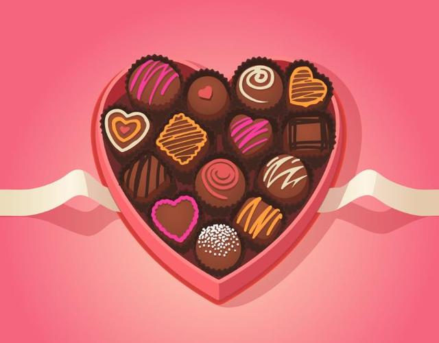 甜点巧克力插画(巧克力,甜点,甜品,情人节)手绘插图_北极熊素材库