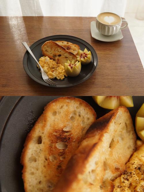 早餐黄油煎面包黄色潜水艇拉花