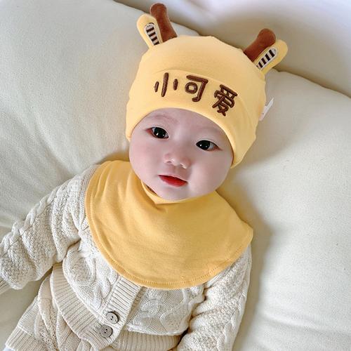 2022秋季新款小可爱系列婴儿童帽大眼睛 套装 婴儿棉布套帽 胎帽