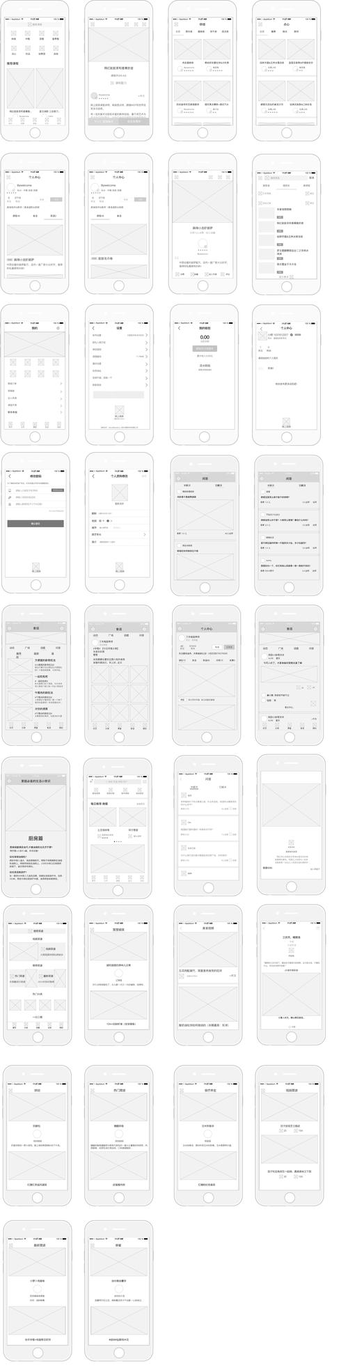 医疗和美食app(低保真)原型图|ui|app界面|小小小设计趴 - 原创作品
