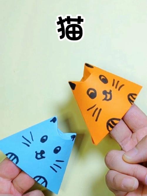 幼儿简单详细折纸教程纸杯>猫
