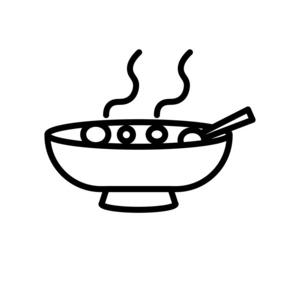 热汤概念笔画符号设计.