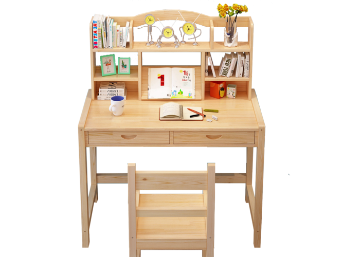 实木儿童升降学习桌儿童书桌写字桌椅套装小学生课桌椅家用作业桌