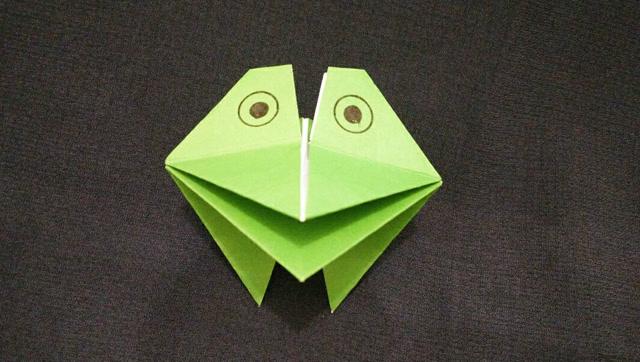 孩子要我折只嘴巴会动的青蛙,大家说这只怎么样 ?折纸视频大全