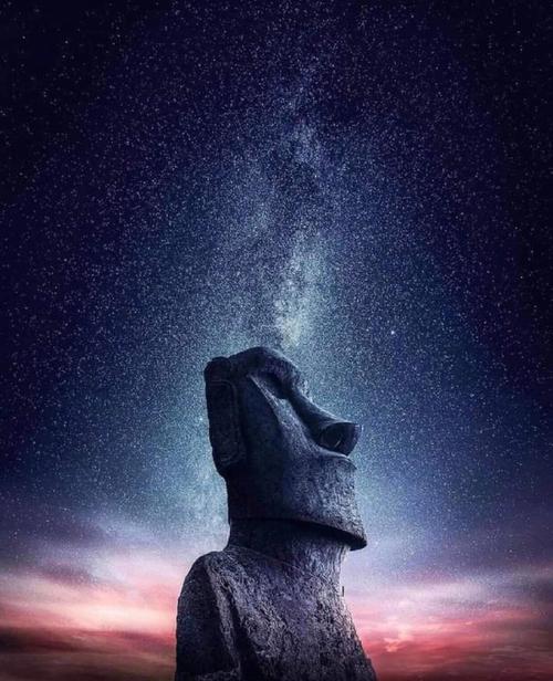 智利复活节岛摩艾石像moaihead