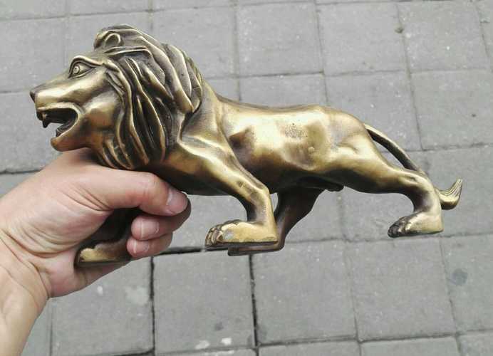 黄铜纯铜精制铸造铜器狮子座护法法神英雄狮子王摆件