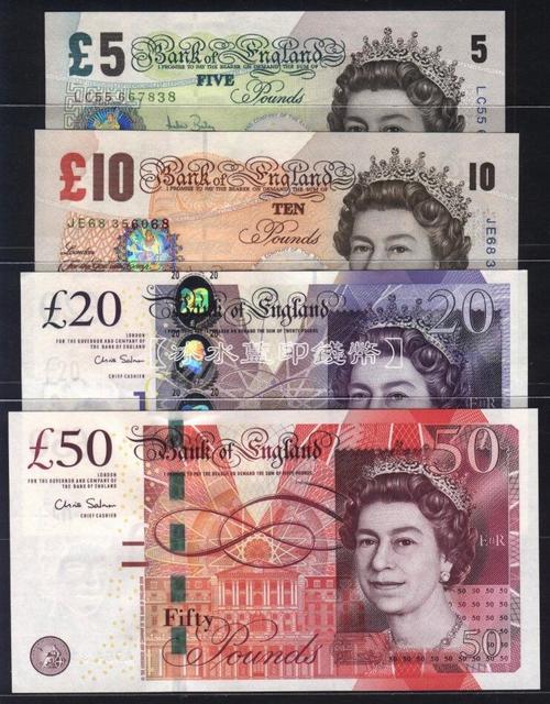 全新unc 英国5-50镑 纸币(大图展示)