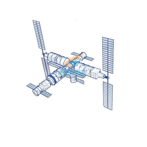 中国空间站模型天宫天和核心舱问天实验舱Ⅰ和梦天实验舱Ⅱ模型