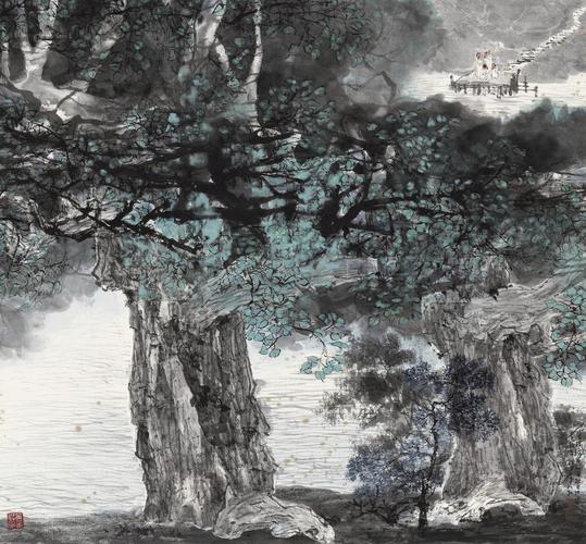 18411986年作菩提树镜框设色纸本