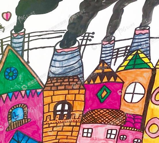 环保主题创意儿童美术作品污染