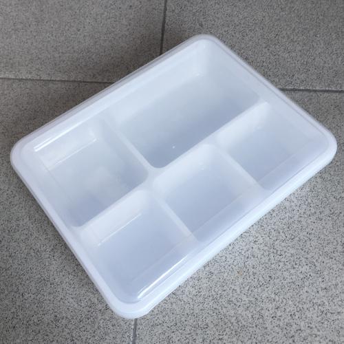 商用塑料pe快餐盒饭店配送饭盒三格四格多格学校食堂餐具便当盒子