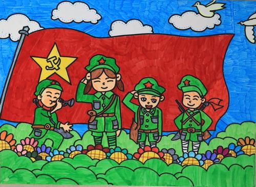 少儿书画作品-《红军》/儿童书画作品《红军》欣赏_中国少儿美术网