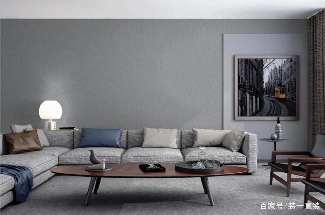 现代素色客厅墙布(图片来自网络)