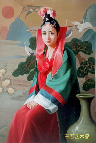 三五艺术品:朝鲜人民艺术家金承姬老师《朝鲜美女》油画作品赏析