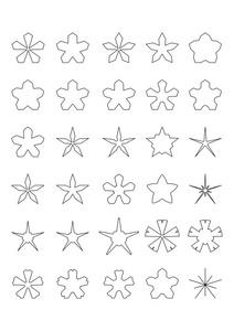明星绘图明星形状简单设计元素集.