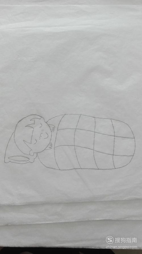 如何画睡觉的小男孩的简笔画优质
