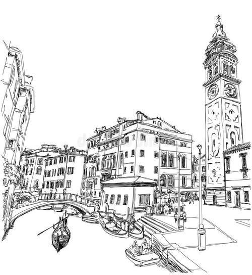 意大利水城简笔画简笔画意大利比萨斜塔9款世界著名建筑简笔画图片