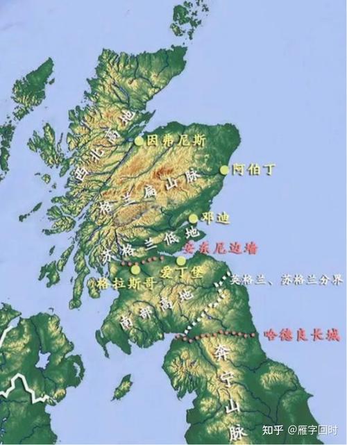 地理气候:苏格兰三面环海,和平缓的英格兰地区相比,苏格兰地区整体