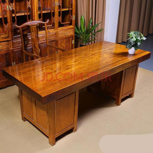 原木大板实木办公桌用老板桌仿古办工作桌木桌子木茶桌 红专拍