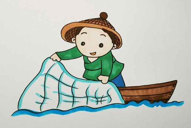 儿童渔夫简笔画