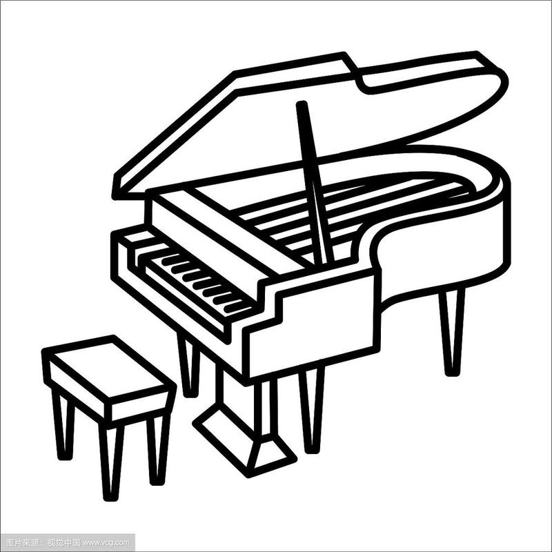 钢琴乐器的图标和