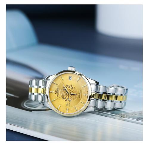 格林(grand prix) 【送男友】瑞士手表 进口机械手表男 k金镂空手表