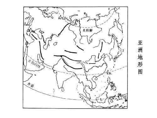 亚洲地形河流图简笔画